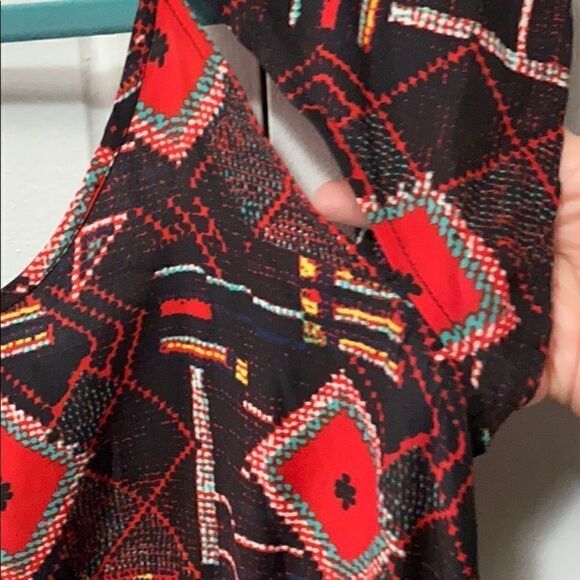 Silence & Noise Dress Print Cap Sleeve  size Large - Picture 3 of 10